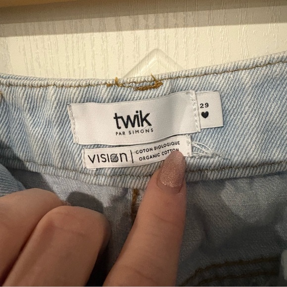 TWIK  High Waisted Distressed Straight Leg Organic Cotton Size 29 Aesthetic - Picture 6 of 9